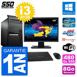 PC Tour Lenovo M93p Ecran 19" Intel i3-4130 RAM 8Go SSD 480Go Windows 10 Wifi · Occasion 