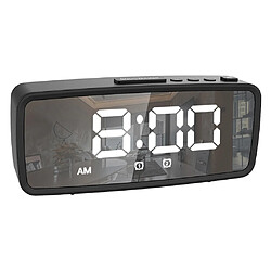 radio-réveil numérique chambre grand écran Réveil numérique, horloges électroniques à LED de surface miroir, mode snooze, luminosité réglable, pour table de chevet de chambre à coucher de - blanc