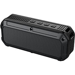 Enceinte Bluetooth Portable Sans Fil Noir 16 Heures Autonomie Étanche IP64 Stéréo HD Microphone Intégré Port Aux/USB/SD 