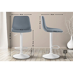 Non Lot de 2 tabourets de bar Divo simili cuir blanc