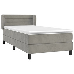 Avis Maison Chic Lit Adulte - Lit simple Lit à sommier tapissier et matelas moelleux - Meuble de Chambre - Gris foncé 90x200 cm Velours -MN47171