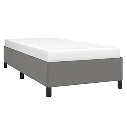 Avis Maison Chic Lit adulte - Lit simple Cadre de lit,Structure du lit Contemporain Gris foncé 80x200 cm Tissu -MN17933