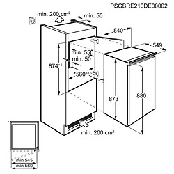 Acheter Réfrigérateur 1 porte intégrable à glissière 142l - FRAN88ES - FAURE