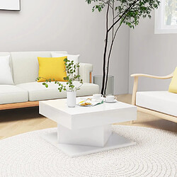 Maison Chic Table basse pour salon | Table à café Blanc brillant 57x57x30 cm Aggloméré -GKD68632