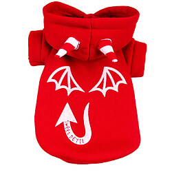 Pet Dog Cat Luminous Diable Hoodies Vêtements Shirts Kleidung Vest Red Jacket S