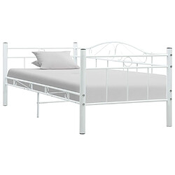 vidaXL Cadre de lit de repos sans matelas Blanc Métal 90x200cm