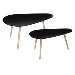 Atmosphera, Createur D'Interieur Lot de 2 tables basses Mileo noir - ATMOSPHERA