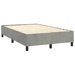 Acheter Maison Chic Lit Adulte - Lit simple Lit à sommier tapissier et matelas moelleux - Meuble de Chambre - Gris clair 120x200cm Velours -MN59193