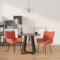 Maison Chic Lot de 2 Chaises à manger,Chaise pour cuisine,Solide Structure Rose Velours -MN86686