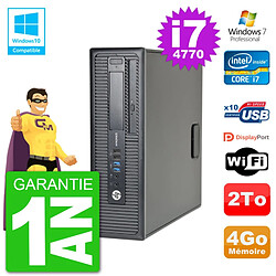 PC HP EliteDesk 800 G1 SFF i7-4770 RAM 4Go Disque 2To Graveur DVD Wifi W7 · Occasion 