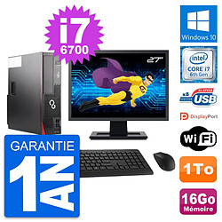 PC Fujitsu D556 DT Ecran 27" Intel i7-6700 RAM 16Go Disque 1To Windows 10 Wifi · Occasion 