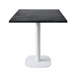 Restootab Table 70x70cm - modèle Round pied blanc ardoise métallisée