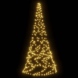 Avis vidaXL Sapin de Noël sur mât de drapeau 200 LED Blanc chaud 180 cm