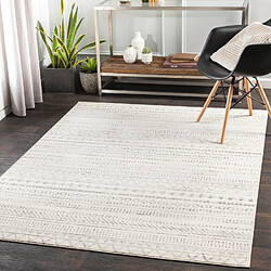 Surya BELINDA - Tapis géométrique, Gris et Blanc cassé - 152x213cm