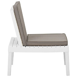 Maison Chic Lot de 2 Chaises de salon de jardin avec coussins - Fauteuil d'extérieur Plastique Blanc -MN23047 pas cher