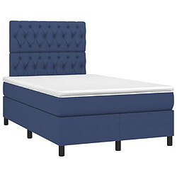 Maison Chic Lit adulte- Lit + matelas,Sommier à lattes de lit avec matelas bleu 120x190 cm tissu -GKD17257