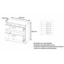 Mpc Petit Meuble Blanc Mat Et Pétrol Laqué (lxhxp) : 76 X 74 X 33 pas cher