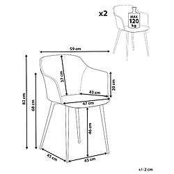 Avis Beliani Chaise de salle à manger ELIM Set de 2 Tissu Gris clair