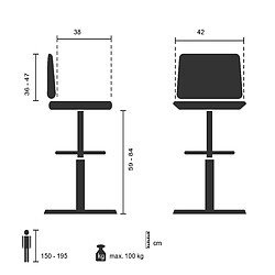 Acheter Siège technique / Tabouret technique TOP WORK 11 I en mousse rigide, chromé noir hjh OFFICE