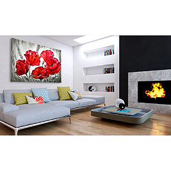 Decoshop26 Tableau sur toile décoration murale image imprimée cadre en bois à suspendre Coquelicots dans le blé 120x80 cm 11_0004869