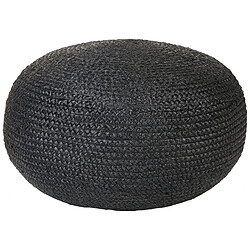 Beliani Pouf en jute noire DUKKI 