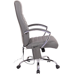 Decoshop26 Fauteuil de bureau en synthétique gris avec fonction massage réglable en hauteur et pivotant BUR10365