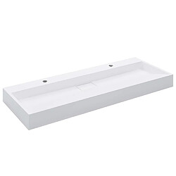 vidaXL Lavabo 120x46x11 cm Fonte minérale/marbre Blanc