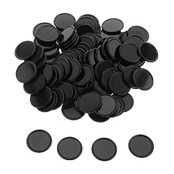 Avis 25MM barillet en plastique Coin Chip Money 100 barils un baril Concave Edge Black