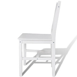 Acheter Decoshop26 Lot de 4 chaises de salle à manger cuisine design simple en bois de pin blanc CDS021232