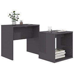 Avis Maison Chic Ensemble de tables basses,Table Console pour salon Gris brillant 48x30x45 cm Aggloméré -MN74621