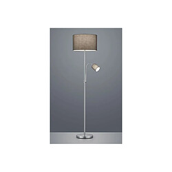 Lumière Lampadaire moderne avec abat-jour Nickel Mat avec abat-jour gris