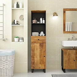 Maison Chic Armoire de salle de bain,Meuble de rangement,Meuble haut 38x33x160 cm bois massif de manguier -GKD452364