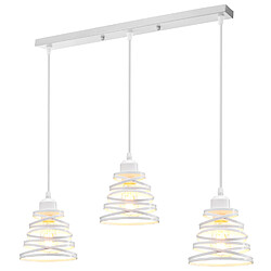 Stoex Plafonnier Rétro Moderne 3 Lumières Lustre D'Intérieur Suspension Luminaire Vintage Suspension Lustre en Métal Blanc, Pour Chambre À Coucher, Salon 