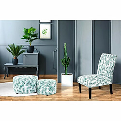 Paris Prix Fauteuil Design Imprimé Indira 92cm Blanc & Vert