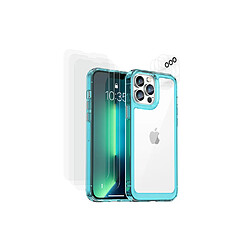 Eko Coque pour iPhone 13 Pro avec 6 Vitres de Protection en Verre Trempé Bleu clair 