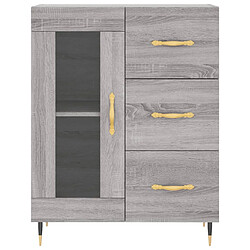 Maison Chic Buffet,Meuble de Rangement,commode pour salon,Cuisine sonoma gris 69,5x34x90 cm bois d'ingénierie -MN44458 pas cher