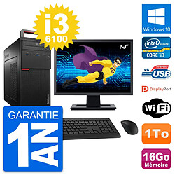 PC Tour Lenovo M700 Ecran 19" Intel i3-6100 RAM 16Go Disque 1To Windows 10 Wifi · Occasion 