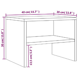 vidaXL Tables de chevet 2 pcs Sonoma gris 40x30x30cm Bois d'ingénierie pas cher