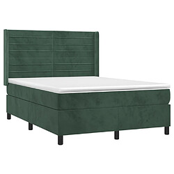 Avis vidaXL Sommier à lattes de lit matelas et LED Vert foncé 140x200 cm