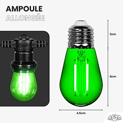 SkyLantern Lot de 10 Ampoules Guirlande Guinguette Led E27 vert