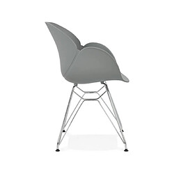 Avis Mes Lot de 2 fauteuils design gris piétement métal - UMILA