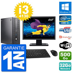 PC HP 600 G1 SFF Ecran 22" Intel i3-4130 RAM 32Go Disque 500Go Windows 10 Wifi · Occasion 