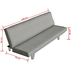 vidaXL Canapé-lit Gris Polyester pas cher