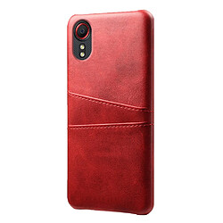 Coque en TPU + PU Bien protégé rigide avec 2 porte-cartes rouge pour votre Samsung Galaxy Xcover 5