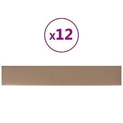 vidaXL Panneaux muraux 12 pcs Cappuccino 90x15 cm Similicuir 1,62 m²