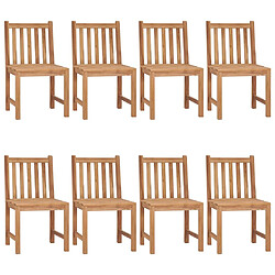 Maison Chic Lot de 8 Chaises de jardin avec coussins | Fauteuil chaises d'extérieur Bois de teck massif -GKD28695