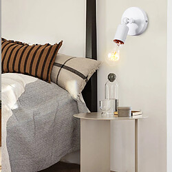 Stoex Applique Murale en Fer Métallique Applique Murale D'Intérieur Rétro Lampe Murale Angle Réglable Pour Chambre À Coucher, Bar, Café, Blanc