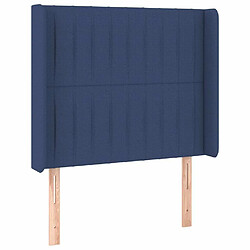 Maison Chic Tête de lit scandinave avec oreilles,meuble de chambre Bleu 93x16x118/128 cm Tissu -MN62642