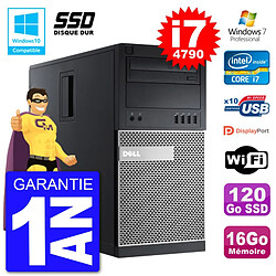 PC Tour DELL 9020 Intel Core I7-4790 RAM 16Go SSD 120Go Graveur DVD Wifi W7 · Occasion 