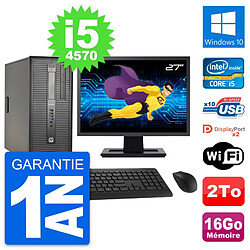 PC Tour HP ProDesk 600 G1 Ecran 27" i5-4570 RAM 16Go Disque 2To Windows 10 Wifi · Occasion 